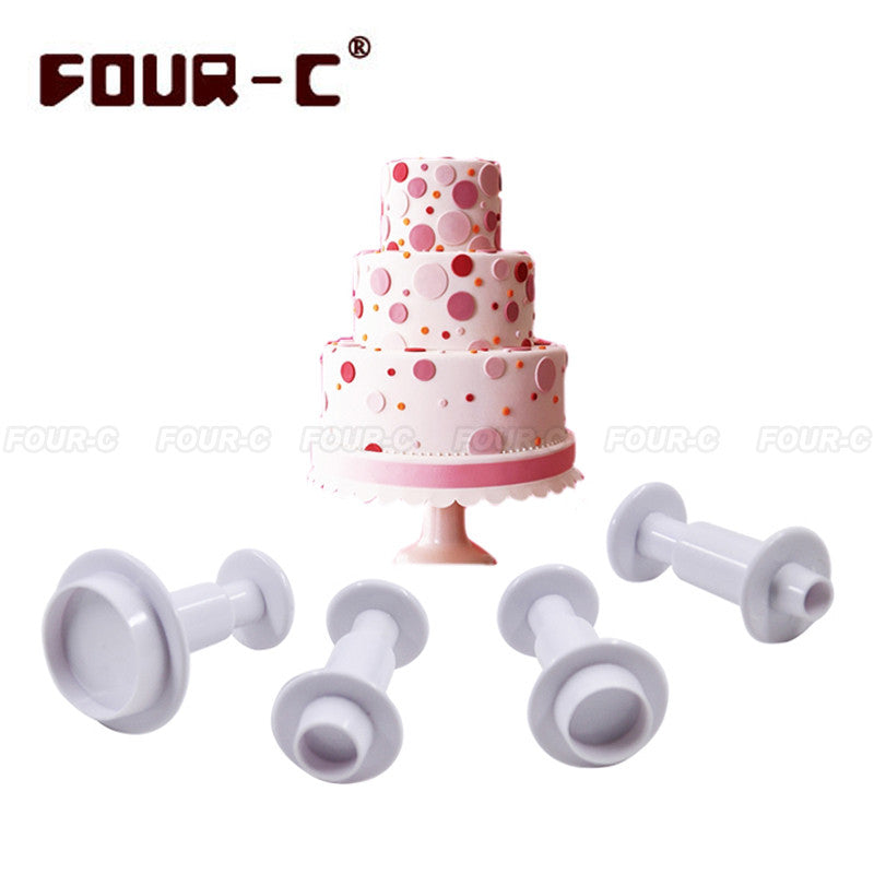 Round plastic fondant plunger cutters christmas fondant cake decorating tools cake mold cookie cutter cupcake/cake decoration