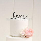 LOVE with Heart Wedding Cake Topper ,  Acrylic Personalized Design Wedding Party Decoration Cake Accessory