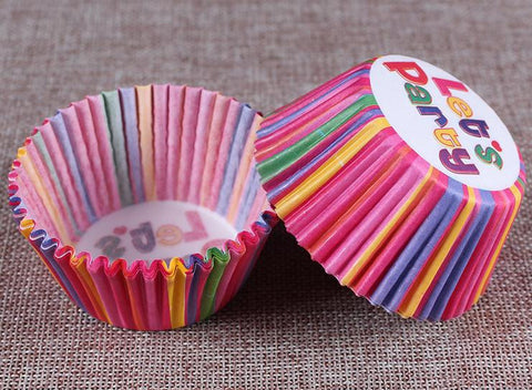 100pcs/set rainbow cupcake paper liners Muffin Cases