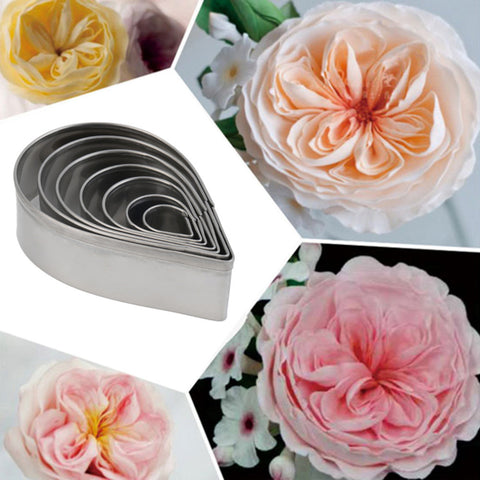 7pcs/set Kitchen Baking Mold Fondant Party Wedding Decor Water Droplet/Rose Petal Cookie Cake Cutters Biscuit Pastry Mould