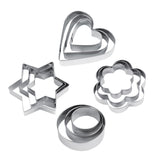 Hot 12pcs Stainless Steel Cookie Biscuit DIY Mold Star Heart Cutter Baking Mould