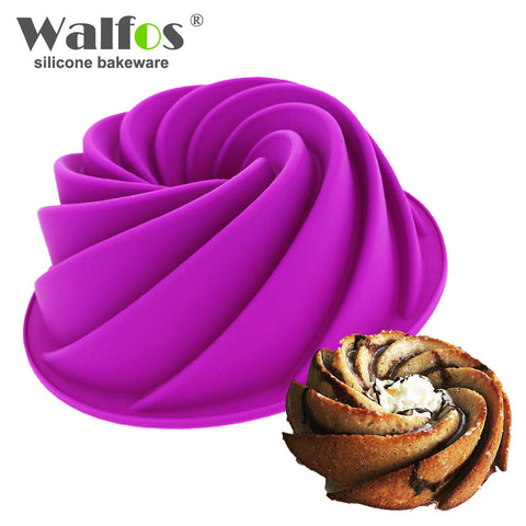 24.5*8.9cm Big Swirl Shape Silicone Butter Cake Mould