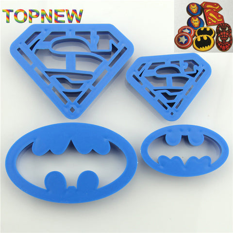 Cookie Cutters Sugarcraft Molds Cake Decoration tools Super Hero Batman Superman Moulds 4 pcs