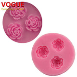 3pcs Little Roses silicone Cake Molds Fondant Sugar Cake Decorating