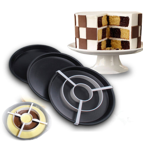 3 pcs/set metal aluminum checkerboard cake pan set,9 inches round baking molds