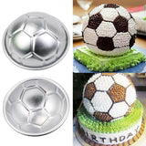 2 Pcs 3D Football Shape  Aluminum Ball Sphere Non-toxic Cake Pan Mold Kitchen Baking Tools 7cm