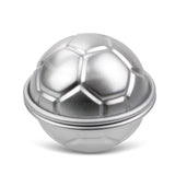 2 Pcs 3D Football Shape  Aluminum Ball Sphere Non-toxic Cake Pan Mold Kitchen Baking Tools 7cm