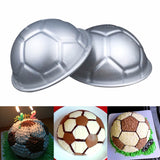 2 Pcs 3D Football Shape  Aluminum Ball Sphere Non-toxic Cake Pan Mold Kitchen Baking Tools 7cm