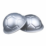 2 Pcs 3D Football Shape  Aluminum Ball Sphere Non-toxic Cake Pan Mold Kitchen Baking Tools 7cm