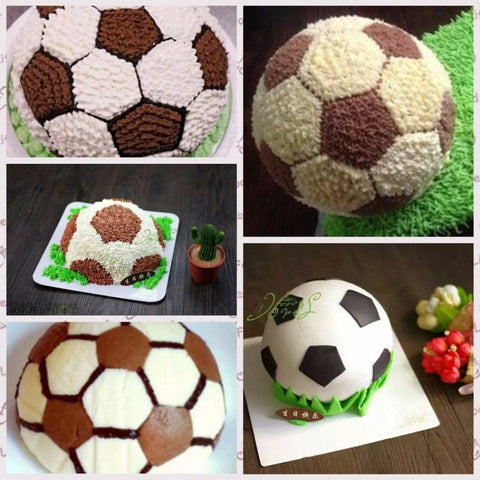 2 Pcs 3D Football Shape  Aluminum Ball Sphere Non-toxic Cake Pan Mold Kitchen Baking Tools 7cm