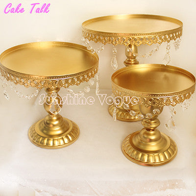 Metal iron silver cake stand set 8''/10''/12''