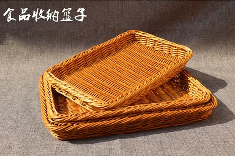 Handmade imitation rattan basket with round fruit basket bread basket