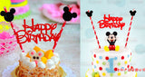 Mickey Mouse Happy Birthday Letter Garland Cake Topper Bunting