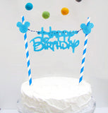 Mickey Mouse Happy Birthday Letter Garland Cake Topper Bunting