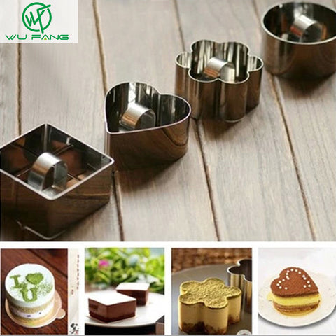 Stainless Steel Mousse Ring with Push Piece Tiramisu Cutter