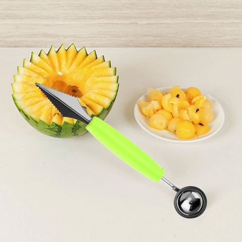 Double-End Multi Function Stainless Steel Fruit Baller Carving Knife Ice Cream Scoop